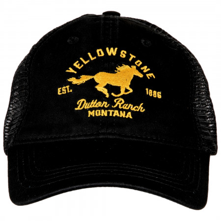 Yellowstone Dutton Ranch Bronco Logo Adjustable Trucker Hat